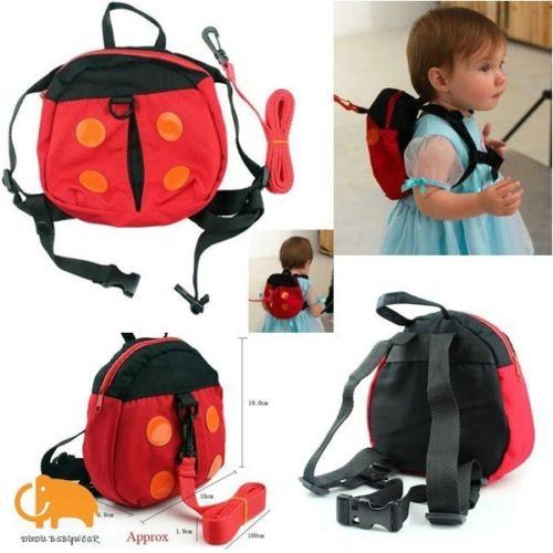 Ardisle Ladybug 2 In 1 Baby'S Backpack Bag Harness Safety Child Toddler Walking Rein