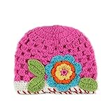 Demarkt Baby Girls Toddler Knitted Winter Warm Crochet Flower Beanie Hat Cap Handmade