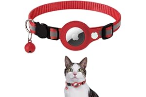 LZXLXS Airtag Katzenhalsband Breakaway, Reflektierendes Kätzchenhalsband mit Apple Air Tag Halterung und Glocke für Mädchen Junge Katzen