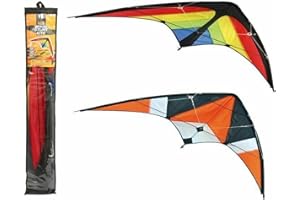 CAROUSEL HOME V12 Delta Pro-Series Dual Line Stunt Kite | Kids Adults Two Line Sports Power Kite | Outdoor - Colour Varies One Supplied
