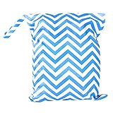 Wickeltaschen Wasserdichte Reißverschluss Tasche Waschbar Wiederverwendbare Windeltasche Blaue und weiße Ripple Muster - 7