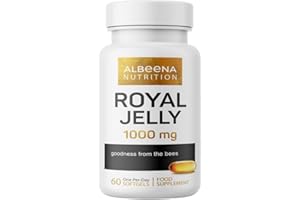 QUALITAS DERM Royal Jelly Capsules 1000mg - 100% Natural, Pure, Gluten Free, Non-GMO Royal Jelly- Made in EU- 60 softgels