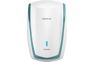 Havells Instanio 3L Instant Water Heater(Geyser)| Temp. Sensing LED Indicator| Rust & Shock Proof Body| ISI Marked|Warranty: 5 year on Inner Tank| High Rise Compatible (White Blue)