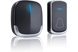 HOSPAOP Campanello Senza Fili da Esterno, 300m Campanello Wireless 58 Melodie e 4 Livelli di Volume, Impermeabile IP44, Indicatore LED per Casa, Ufficio, Anziani