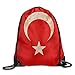 Produktbild Damen Herren Türkei Flagge groß wasserabweisend Tunnelzug Strand Urlaub Team Issue Tote Aufbewahrung Gymbag Gym Kordelzug Beutel Sackpack Verwenden