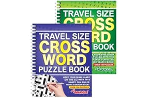 Sixstore A5 Spiral Bound Travel Size Crossword Puzzle Book - Set of 2