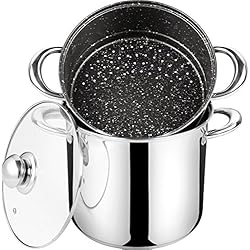 Haussmann Héritage® couscoussiers/Cuit Vapeur/Faitout(4L/Diamètre:18cm) 3 en1 INOX revétement façon Pierre pour 4 à 6 Personnes－Tous Feux Dont Induction－ HM-0840/4L