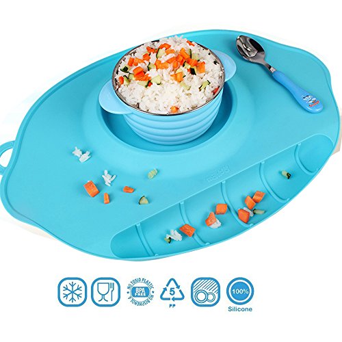 Vine Portable Baby Antibacterial Waterproof Placemat with Sucker Dining Mat for Kids Silicone Plate For Baby