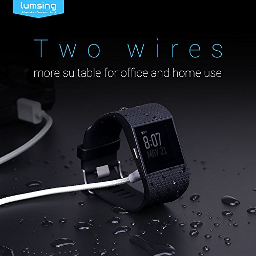 Lumsing Fitbit Surge USB Ladekabel Nylon Kabel 3.3 feet/1M Ersatz Ladekabel Power Kable für Fitbit Surge Fitniss (Weiß) - 7