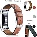 Produktbild Xnature Fitbit Charge 2 Armband, Echte Leder Verstellbare Fitbit Charge 2 Ersatzarmband Fitbit Armbänder Charge 2 Ersatzband mit Magnet-Verschluss Armband für Fitbit Charge 2 mit einem schwarzen Gehäuse Geschenk für Freund (Braun)