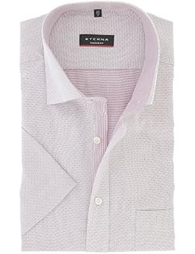 Eterna Hemd modernfit hellrot strukturiertes Businesshemd Classic Kent mit Tasche Kollektion