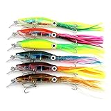 Hrph Squid Jig pesca señuelo 14cm 40g ceja Octopus cebo ojos 3D con gancho agudo carnada dura...