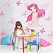 Produktbild Kuamai Volle Rosa Fee Blume Und Schmetterling Diy Farbe Wand Kers Für MDchen Schlafzimmer Abnehmbare Tapete Wandkunst Aufkleber Wohnkultur