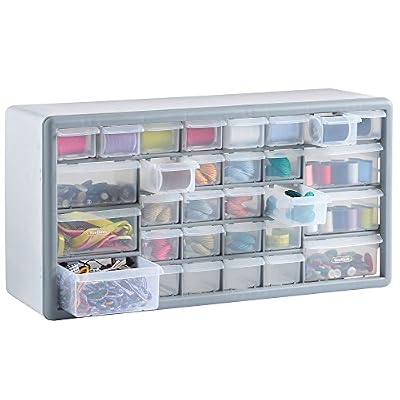 VonHaus Casier/Armoire de Rangement 30 Tiroirs/Compartiments – Blanc/Gris