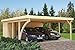 Produktbild Doppelcarport Halesia H22 naturbelassen - 120 x 120 mm Pfostenstärke, Grundfläche: 45,70 m², Flachdach