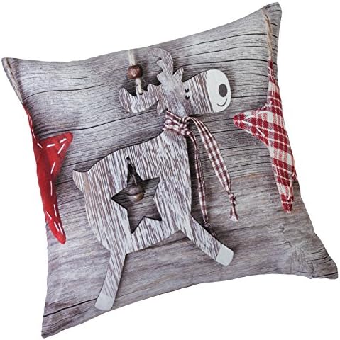 Christmas Reindeer Faux Suede Cushion Cover (17x17in-43x43cm Approx)