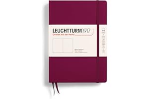 LEUCHTTURM1917 359697 Notatnik, średni (A5), twarda okładka, pusta, czerwony port red