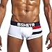 Produktbild Sonnena Herren Unterhose, Männer Comfy Streifen Drucken Schlüpfer Retroshorts Briefs Weich Elastische Baumwolle Boxershorts Shorts Herren Sport Fitness Briefs Trunks Unterwäsche (L, Weiß)
