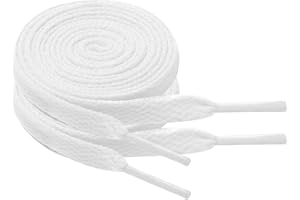 North Bund 2 Paar Flache Schnürsenkell für Sneaker, Sportschuhe,Laufschuhe,Turnschuhe 8mm Flat Shoelace Ersatz Schnürsenkel