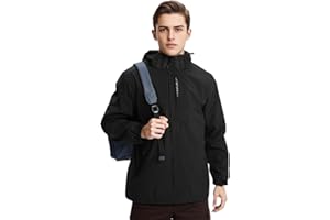 Covisoty Chaqueta Impermeable Para Hombres, Ligera con Capucha Cremallera Chaqueta Cortavientos Para Hombre Viento al Aire libre Para Senderismo Viajes