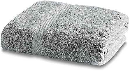 Bamboo Bath Linen - Luxury Bamboo Face Cloths &amp; Towels 600gsm - Pearl Grey - Assorted Sizes (Hand Towel - 90cm x 50cm, Pearl Grey - 600gsm)