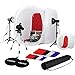 Produktbild CRAPHY Fotostudio Lichtzelt Set 44cm/78cm Tragbare Licht Box Lichtwürfel mit 2x45W 5500K Dauerlicht Beleuchtung inkl 4 Farben Hintergründe (Weiß Schwarz Rot Blau) …