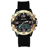 Sports Equipment list-mens Jungen Sport Analog Digital Wasserdicht Military Multifunktions Armbanduhr Herren Dual Zifferblatt Big Face Casual Business LCD Hintergrundbeleuchtung Elektronische stoßfest Sport Uhren, Herren, Sanda-sd001, Schwarz / Gold