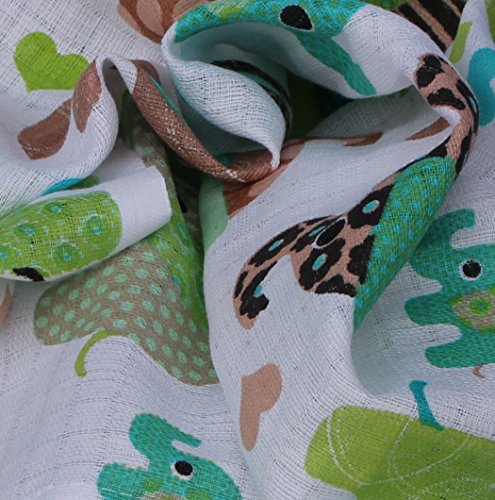 Clevere Kids Mulltücher Elefanten 6 Stück Spucktücher Mullwindeln - 2