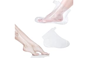 GUOUET Clear Plastic Disposable Booties, Paraffin Wax Bath Liners for Foot Pedicure Hot Spa Wax Treatment Foot Covers Bags (50pcs)