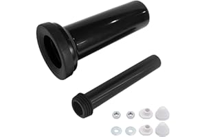 YCBTREE Anschlussgarnitur für Wand-WC,300mm Wc Anschlussset Dichtung Ablauf Anschlussrohr Spülrohr Abflussrohr mit Kappen(Spülrohr+Abflussrohr+Kappen, 300mm)