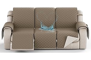 YNJJKA Reclining Chair Cover Sofa Covers Recliner 4 3 2 1 Seater Protector Waterproof for Armchair Chair, Non-Slip Fabric Couch Armchairs Protectors Pets(2135,3 SEATER 82")