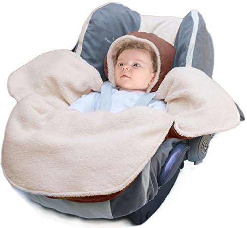 Wallaboo - Baby Blanket Coco Nore - For Car Seat and Travel - 100% Pure Cotton - Newborn upto 10 months - For colder weather - 90 x 70 cm - 35 x 28 inch - Color: Brown