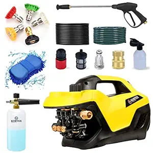 Kortex Y10D High Pressure Washer with Foam Bottle, Brass Connector & All The Required Accessories with 2800watts Motor and 180Bar Max Pressure.