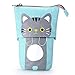 Produktbild Teleskop Niedlichen Cartoon Tier Stift Federmäppchen-Leinwand Reißverschluss Stifthalter Stift Veranstalter Schreibwaren Beutel Tasche für Studenten (Grey Cat)