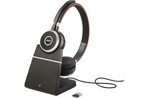 Jabra Evolve 65 SE - Micro-Casque stéréo Bluetooth sans Fil - Micro à réduction de Bruit, Haute autonomie et Base de Chargement - Certifié MS Teams, Fonctionne avec Les principales Plateformes - Noir