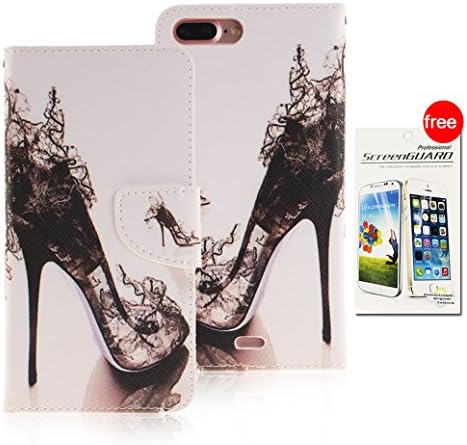 AllDo iPhone 7 PLUS Case Flip Wallet Case Book Style Cover Stylish Pattern Skin PU Leather Shell High-Quality Sleeve Slim Light Skin Full Protection Bumper Magnetic Closure and Card Slots Cover for iPhone 7 PLUS (Free Gift:1*Screen Protector) - High-heeled Shoes