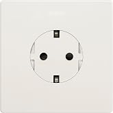 Simon &ndash; Clean Schuko White Plug Kit, Simon 270 Series, 250 V, 10 A, Flat and Thin Wall Plug, Easy to Install, Includes Frame,