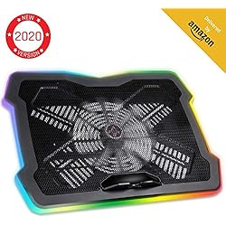 KLIMTM Ultimate + Refroidisseur PC Portable - 11" à 17" + Éclairage RGB + Support Ordinateur Portable Gaming + Nouveauté 2020 + Ventilateur USB + Stable et Silencieux + Compatible avec Mac et PS4