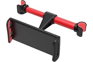 Giftorld Zagłówki samochodowe Uchwyt na tylne siedzenie,Telefon/Tablet Samochodowy uchwyt,Regulowany uchwyt urządzeń do 4-11 calowych tabltes/telefonów,Kompatybilny z iPhone,iPad,Tab (czerwony)