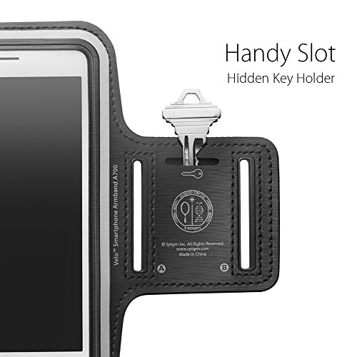 Handy Armband, Spigen Velo [Universal Leichtgewicht] [Kristall klarer Bildschirm] [Stabiler doppelt-genähter Klettverschluss] Ultra Softes Armband Handy Halter Sport, Sportarmband, Laufen Joggen verstellbares Armband für iPHone 7 Plus/7/6s/6 Plus, Samsung Galaxy S8/S8 Plus/S7/Galaxy S7 Edge/Google Pixel/Pixel XL, Huawei, OnePlus und alle Smartphones bis zu 5,5″, Hülle, Case, Tasche, Schutzhülle Laufen Joggen Jogging Gym Fitness-Studio Fitness mit Schlüsselhalter – A700 - 6