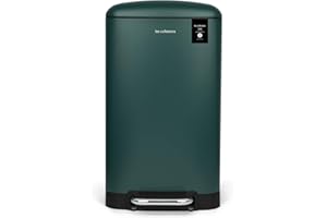 Les Collectors – Poubelle de Cuisine à Pédale N°701, Acier inoxydable, Capacité 30L, Sac compatible 30L, Compacte, Pratique, Fermeture silencieuse, Seau intérieur amovible, Finition Mat, Vert Canard