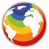 Uso Interior y Exterior LGTB Gay Pride Rainbow Earth World Pegatina de Vinilo Para la Decoracion del Vehiculo 12 X 12 cm