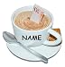 Produktbild XL Spardose - " Kaffeetasse " - incl. Name - mit Schlüssel & Schloß - Sparschwein lustig witzig / stabile Sparbüchse aus Kunstharz Kaffeekasse - Reisekasse Urlaub Reisen Kaffee Cafe Espresso - Schloss