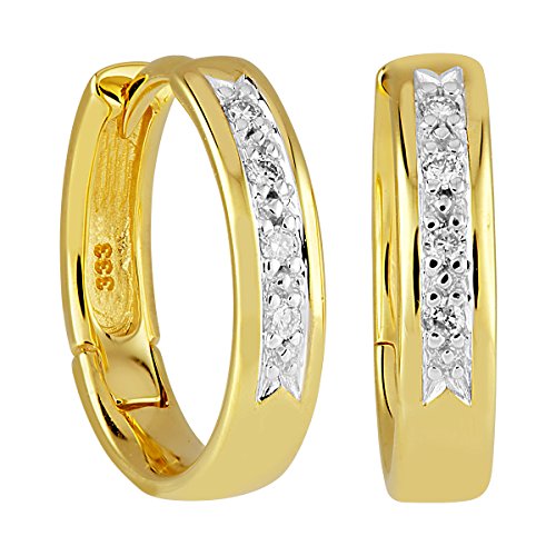 Diamond Line Damen - Ohrringe 333er Gold 8 Diamanten ca. 0,08 ct., gelbgold