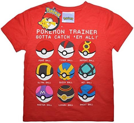 Official Nintendo Licensed Pokémon Go Short Sleeve T-shirt for Kids Boys Girls - Ages 6 to 13 Years-158cm-Design 1