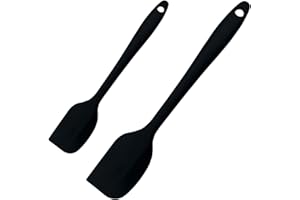 KIBON Silicone Spatula, Premium 2-Pack Kitchen Set: Heat-Resistant Silicone Utensils with Reinforced Steel Core - Includes Both Small and Large Sizes for All Your Cooking Needs