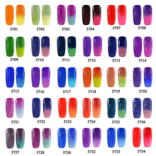 Eleacc 7.3ml Soak Off Temperature Color Change Chameleon Uv LED Gel Nail Polish Nail Art Base Top Coat