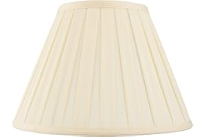 Betta Lighting Empire Lamp Shade - 10-Inch Tapered Drum Light Shade in Cream Cotton Mix Fabric - Box Pleat Lampshade for Table Lamps & Floor Lamps - 60W E27 or B22 GLS (Bulb Not Supplied)