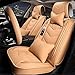 Produktbild MAKB GLVV 5 Sitzbezug Protector Autositzbezüge Autoinnenausstattung Universal Atmungsaktive LeatherFull 13 Set Vorne Und Hinten Universal Beständige Bezüge Set (Farbe: Beige) (Color : Beige)
