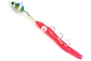 Tolure Señuelos Jig 100g 150g 200g 250g 300g Pesca Jigging Cabezal con Señuelo de Calamar con Anzuelo Señuelos Luminosos de Pesca con Plantilla para Curricán para Pargo Besugo 1 unid/Paquete